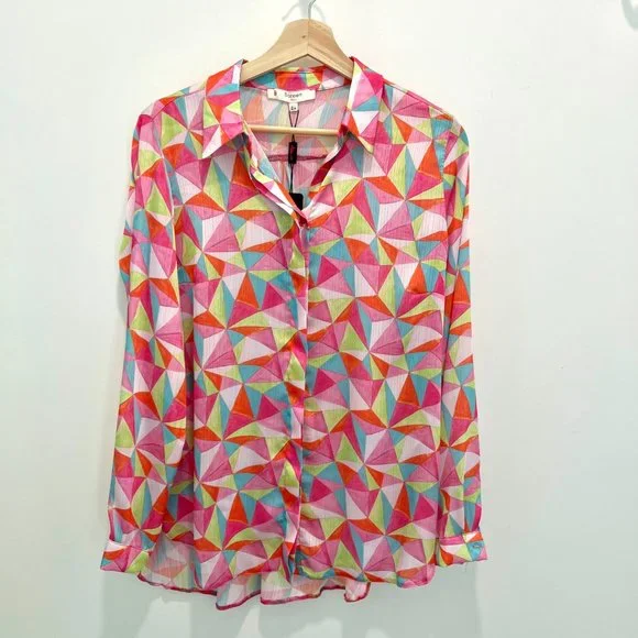 Geometric Multicolor Blouse - Picture 5 of 7